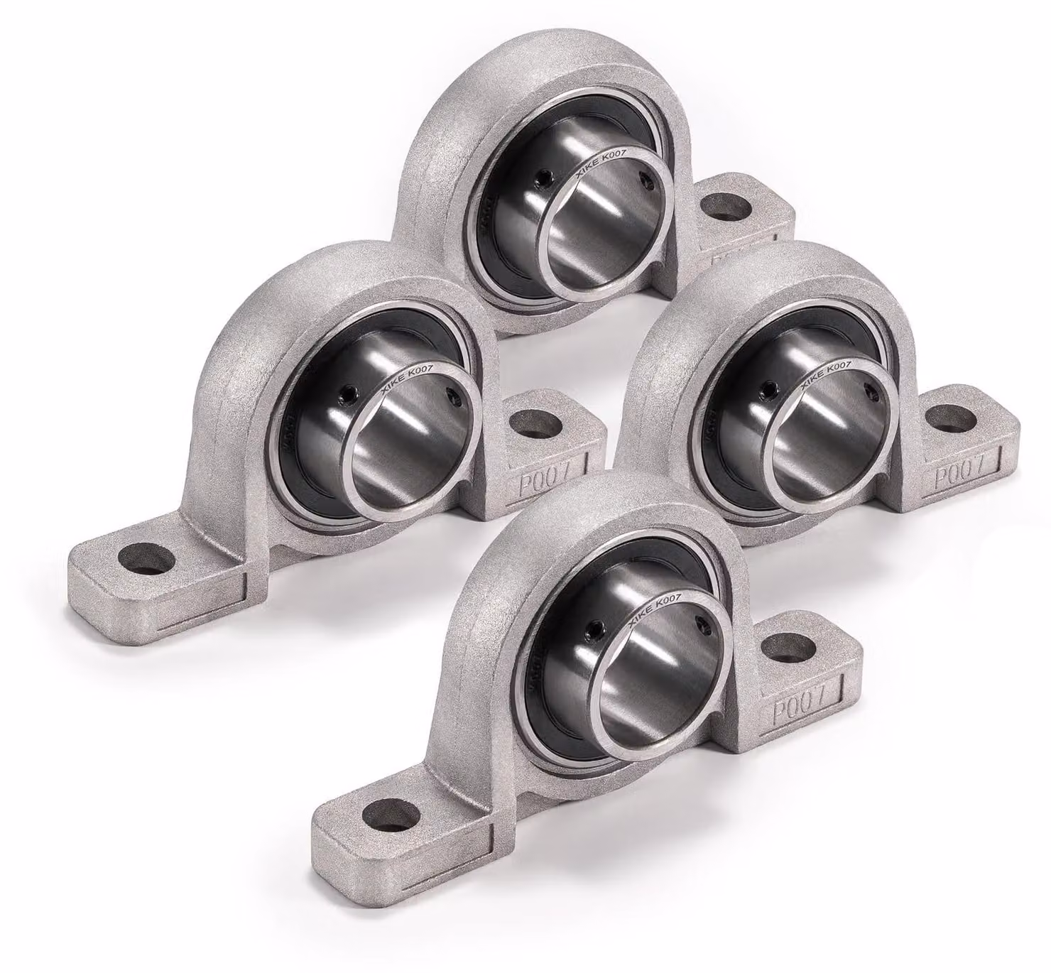 4 cuscinetti a manicotto KP007, con alesaggio di 35 mm, in lega di zinco, con flangia per il montaggio, adatti per supportare il poggiatesta