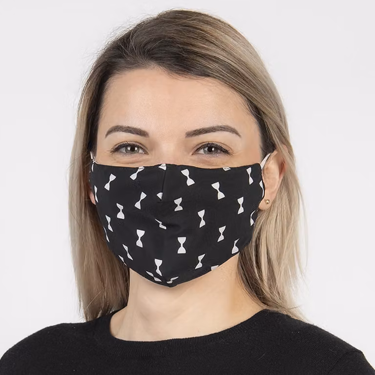 Maschera lavabile Clayre & Eef 13x26 cm Cotone nero
