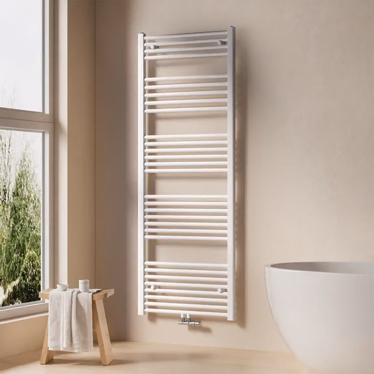 EMKE radiatore bagno asciugamani radiatore 60x160cm 761 Watt di potenza bianco radiatore bagno attacco centrale riscaldamento senza elemento riscaldante