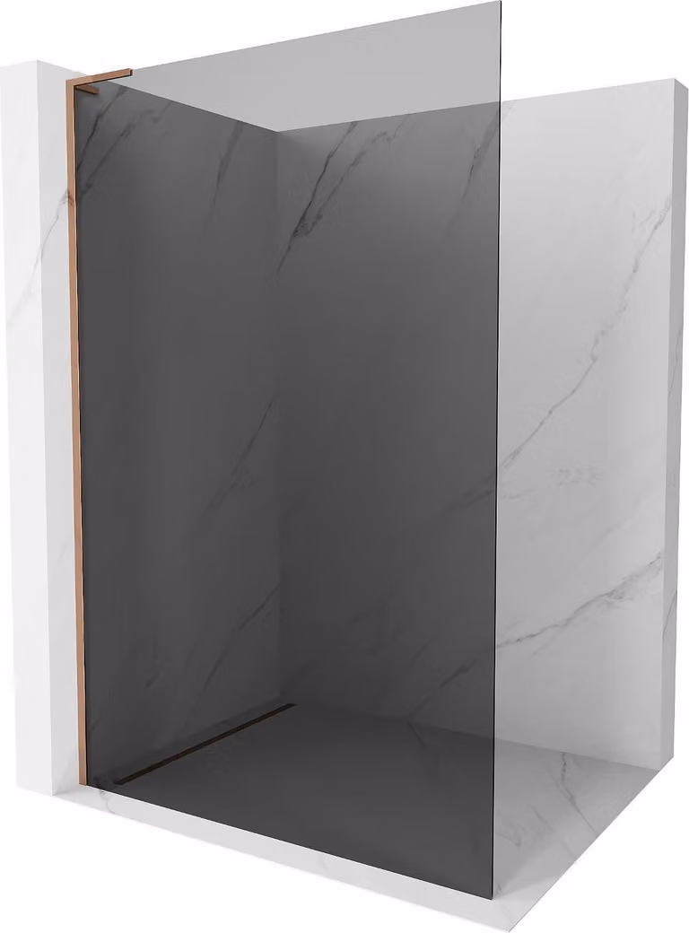 Mexen Kioto L parete doccia Walk-in 110 x 200 cm, grafite, oro rosa - 800-110-103-60-40
