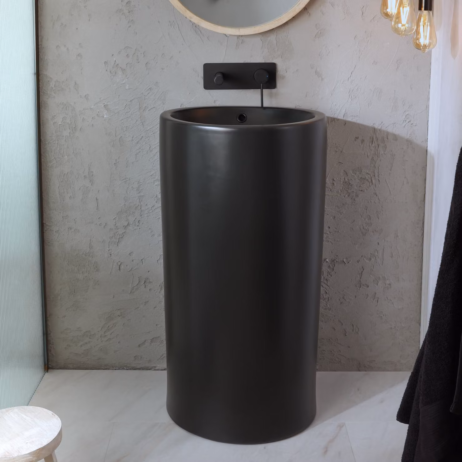 Lavabo Freestanding - Grafite - 460mm x 445mm (Senza Fori per la Rubinetteria) - Elements