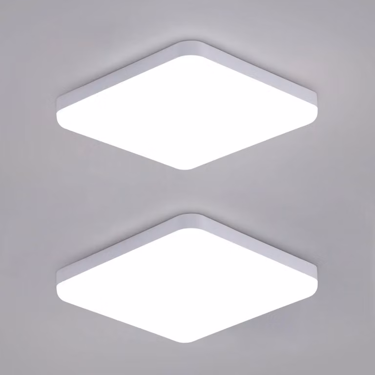 Lampada a soffitto a LED, set da 2, 32W, grado di protezione IP54, 3600 lumen, 6500K, 25 cm