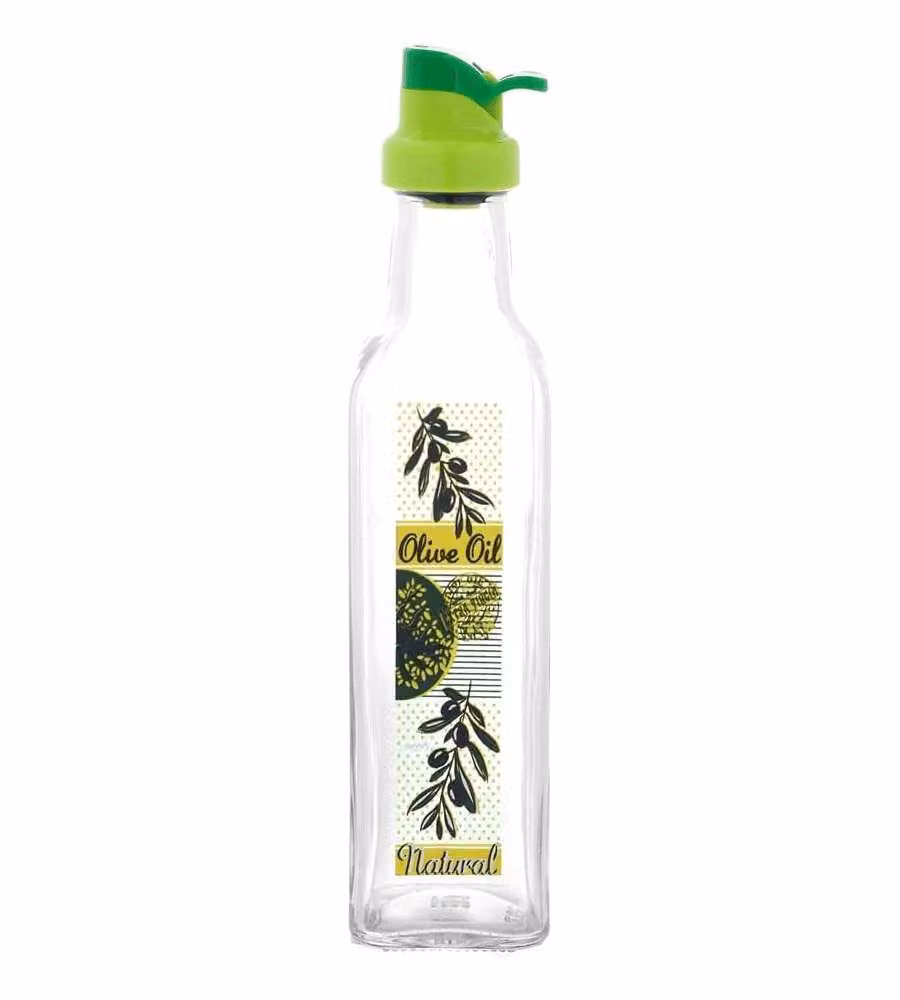 Home Oliera in Vetro con Tappo Decorativo Olive 250ml Design Moderno