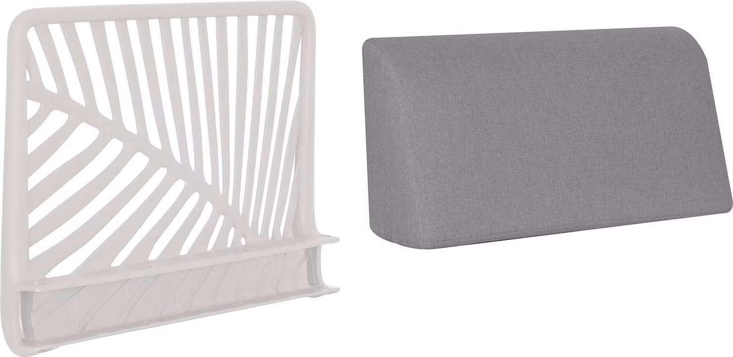 Milani Home - schienale per salotto componibile da giardino in polipropilene, bianco, 70 x 21 x 43 cm