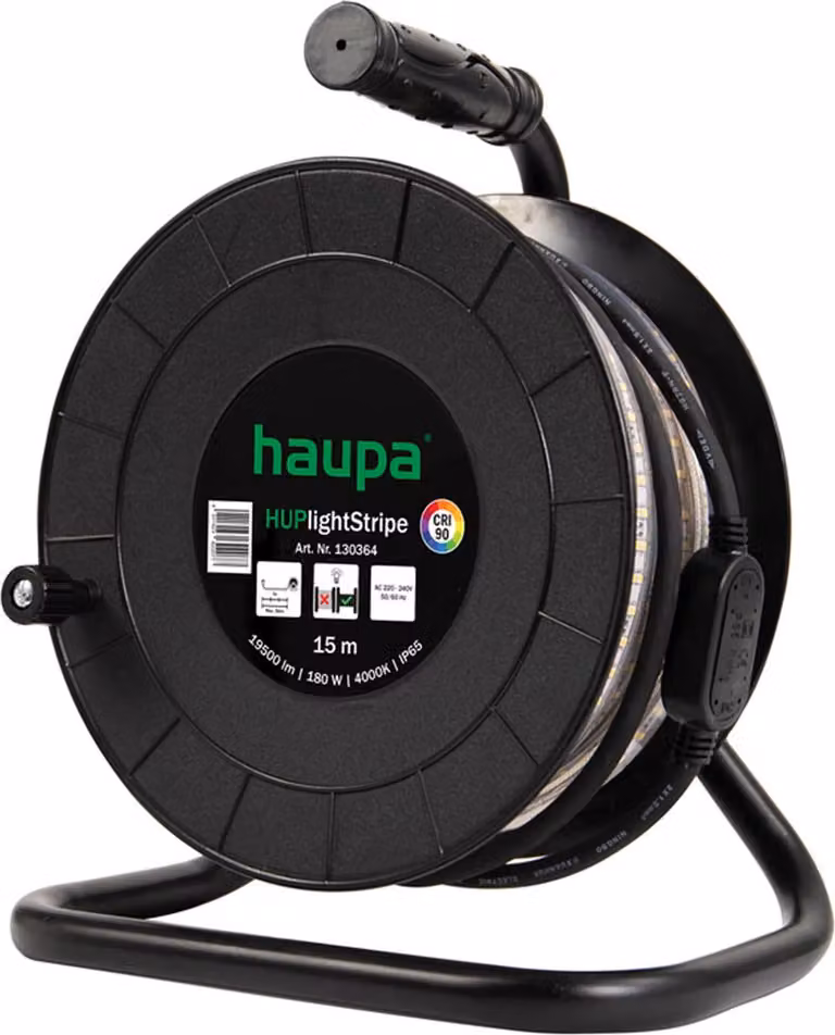 Haupa Striscia luminosa a LED HUPLightStripe15, 15 m, 180 W, 19.500 lm, IP65, bianco neutro, 1 pz.