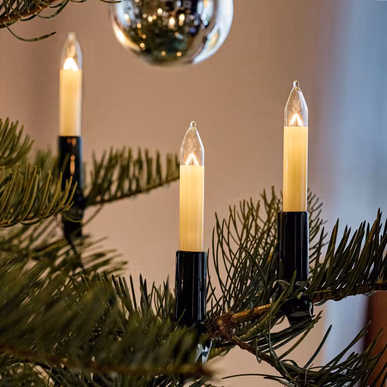 Catena luminosa per albero di Natale, 30 luci, luce bianco caldo, 20,30 metri, colore verde