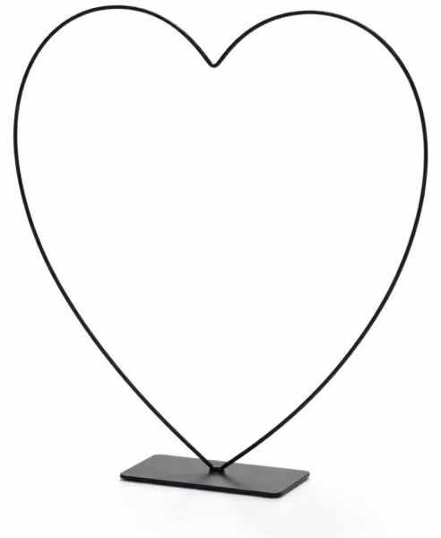 Cornice Decorativa Cuore Nera 58 Cm