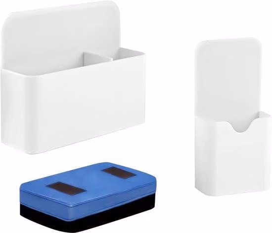 Set di portapenne magnetici Ibenzoa® con lavagna – Realizzato in ABS, dotato di magneti extra resistenti, disponibile in 2 dimensioni (12×10×5 cm e 5,5×12×2,5 cm), include 2 cancellini blu, ideale per la casa, l'ufficio e la scuola