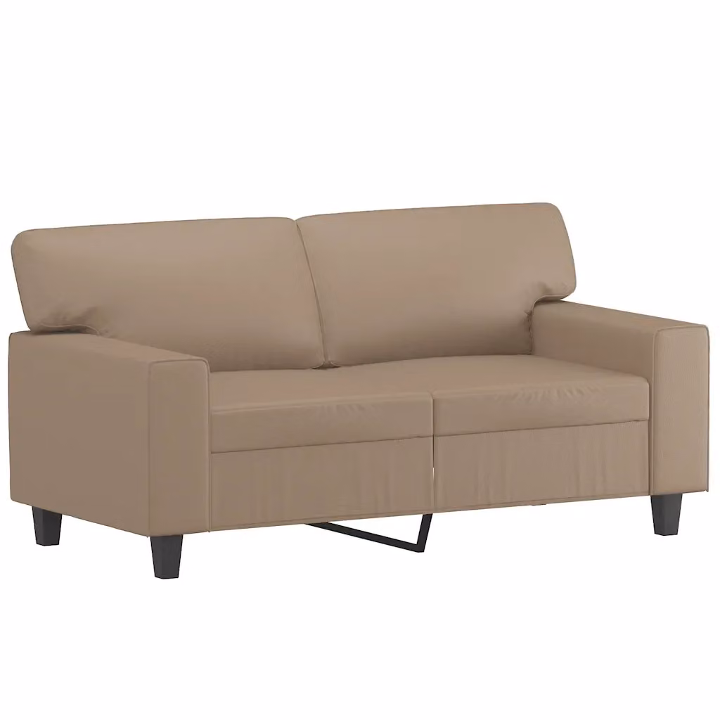 Divano a 2 posti moderno vidaXL in similpelle beige con struttura in metallo – 2