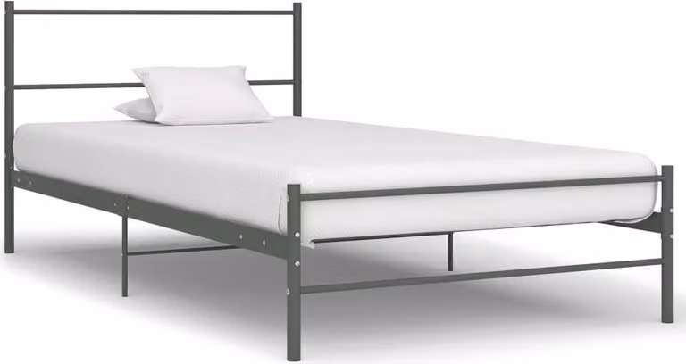 The Living Store Struttura letto in metallo grigio 90×200 cm