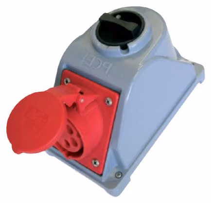 Prese multiple con interruttore 0-1, 32A, 4P, 400V, grado di protezione IP44, modello COMBOPOL PCE 96062440W
