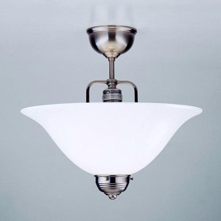 Berliner Messinglampen Plafoniera soffitto ROSA, dimmerabile, Alluminio / Grigio / Zincato, Soggiorno / Sala da pranzo, Vetro, Antico, Plafoniera