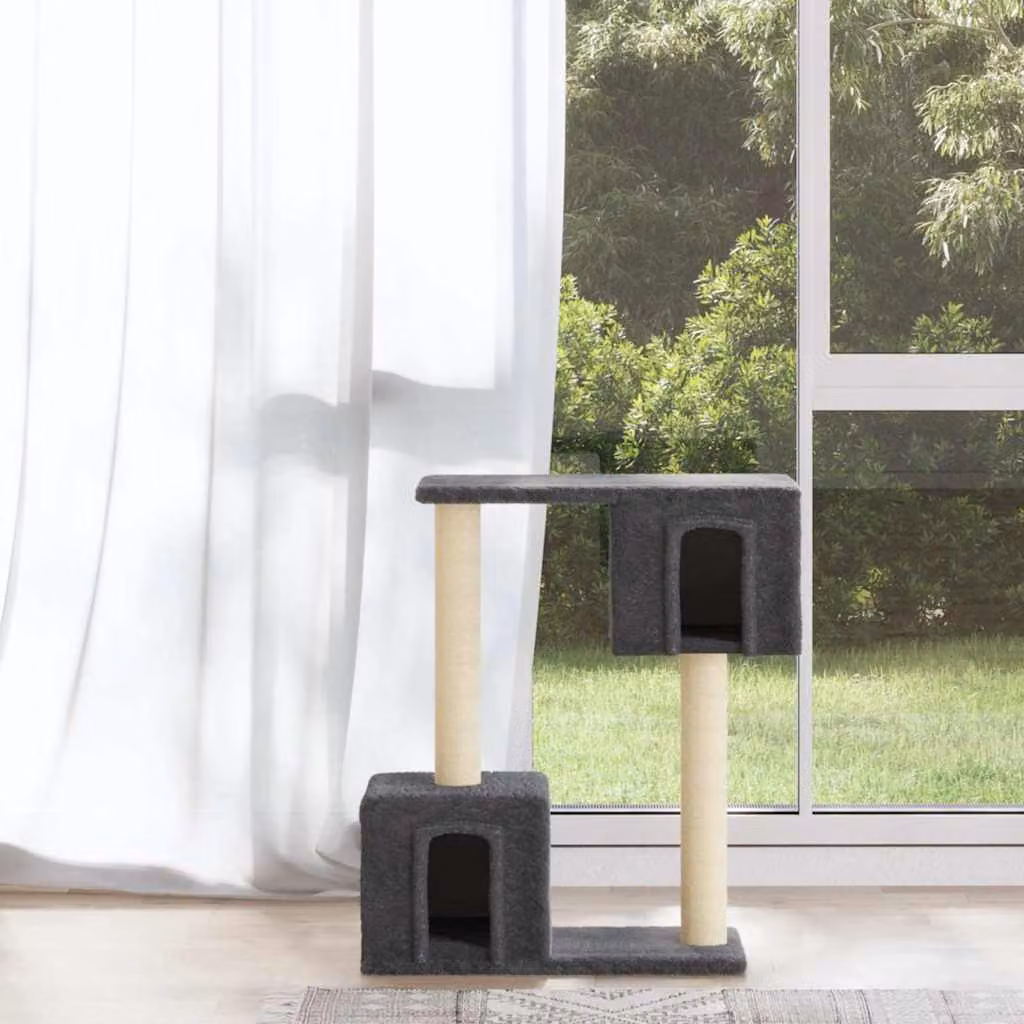 Albero per gatti vidaXL con tiragraffi in sisal, colore grigio