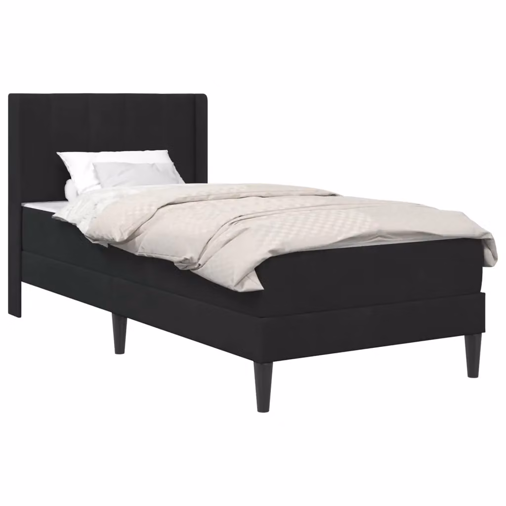 Struttura letto con materasso vidaXL in velluto nero L/P/H: 190 x 90 x 94 cm – 2