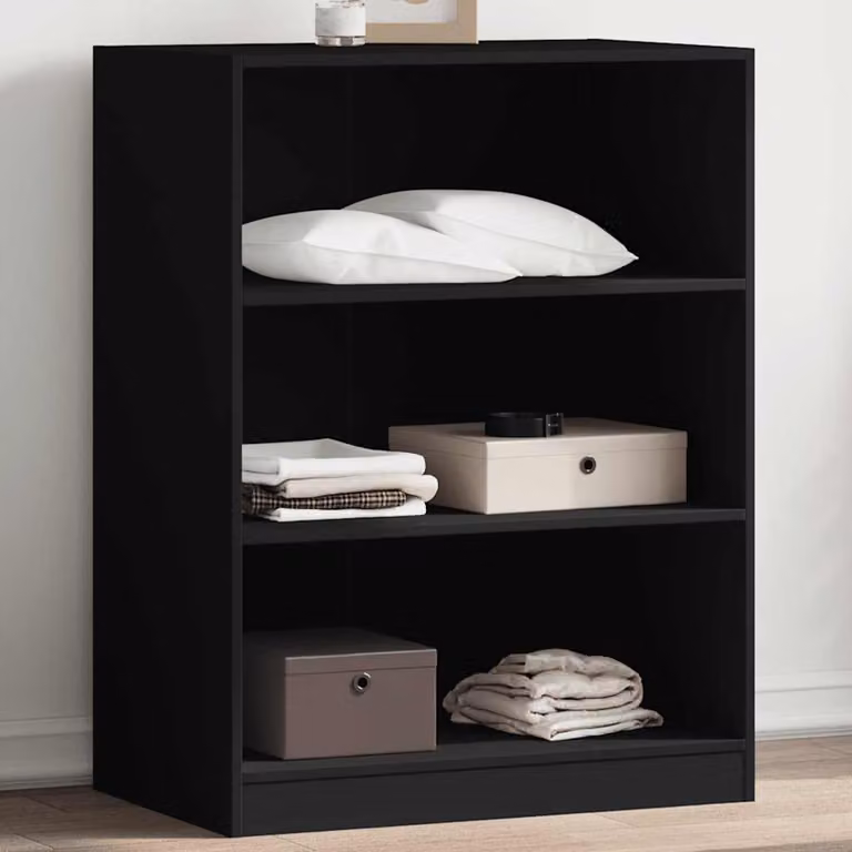 Armadio vidaXL Nero in Legno Multistrato con Ripiani Interni L: 77 cm, P: 48 cm, H: 102 cm