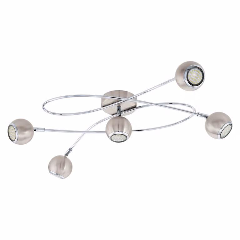 Eglo 94251 Locanda Plafoniera LED 5 x 3 W acciaio nichel cromo opaco