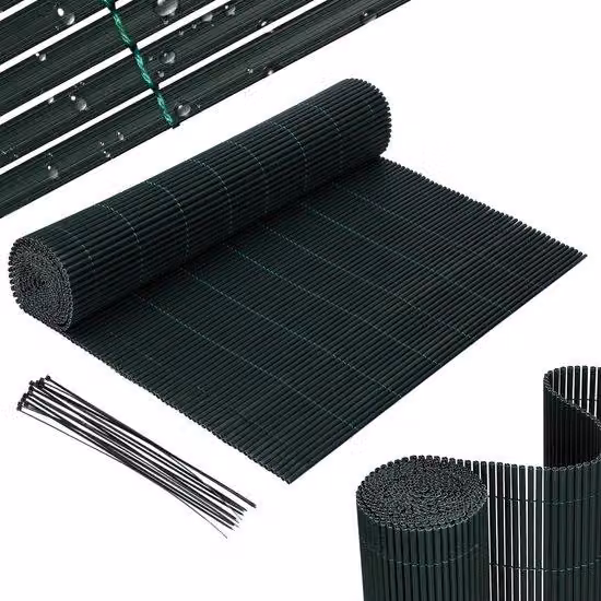Pannello protettivo in PVC, dimensioni 0,9 x 5 metri, ideale per giardino e terrazza, resistente al vento e alle intemperie, resistente ai raggi UV, colore verde