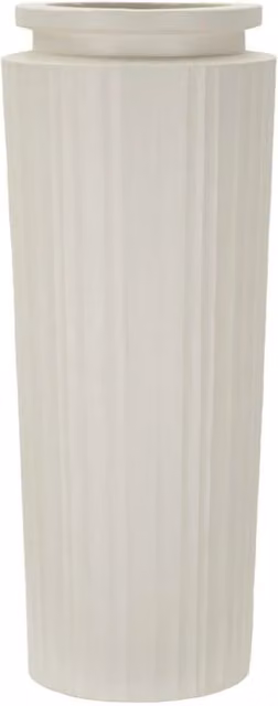 Vaso High grande da pavimento in magnesio color crema
