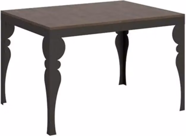 Tavolo rettangolare allungabile Itamoby moderno in MDF laminato colore noce con telaio e gambe antracite L/P/H: 120-224 x 90 x 77 cm