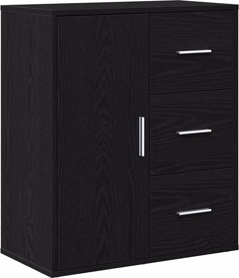 Credenza Rovere Nero 60 x 31 x 70 cm Legno multistrato