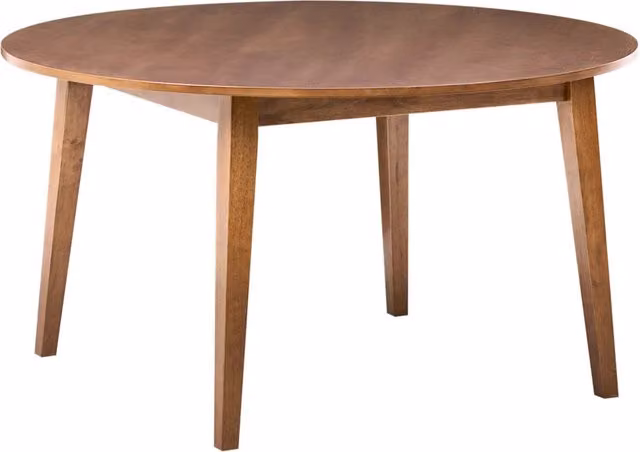 Tavolo da pranzo marrone scuro MDF impiallacciato rovere Base in legno di gomma 140 cm Piano del tavolo rotondo Moderno