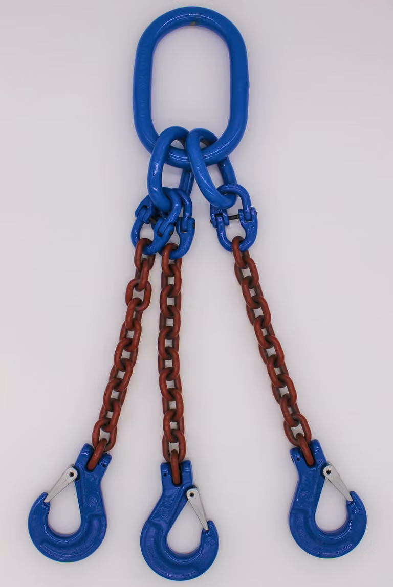 Catena per imbracatura grado 10 a 3 fili 1,0 m 16 mm senza accorciamento rosso-marrone