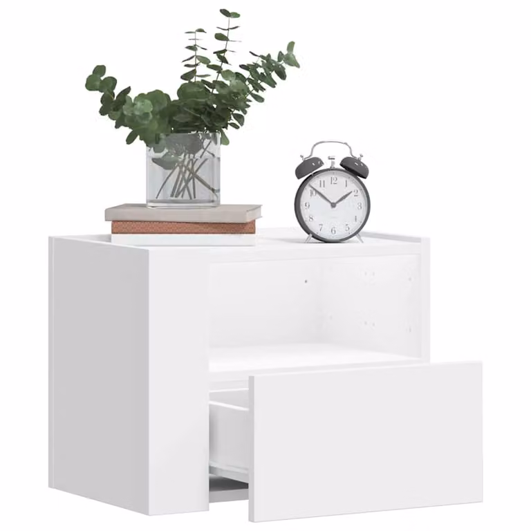 Set di 2 comodini da muro vidaXL bianchi in stile moderno L 45 cm x P 30 cm x H 35 cm