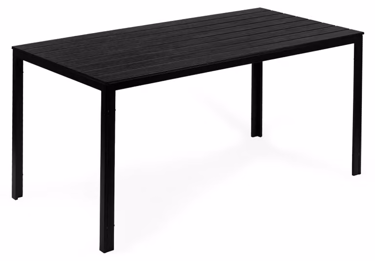 Tavolo da giardino per 6 persone 156x78 cm in polywood, mobili da terrazza neri MultiGarden