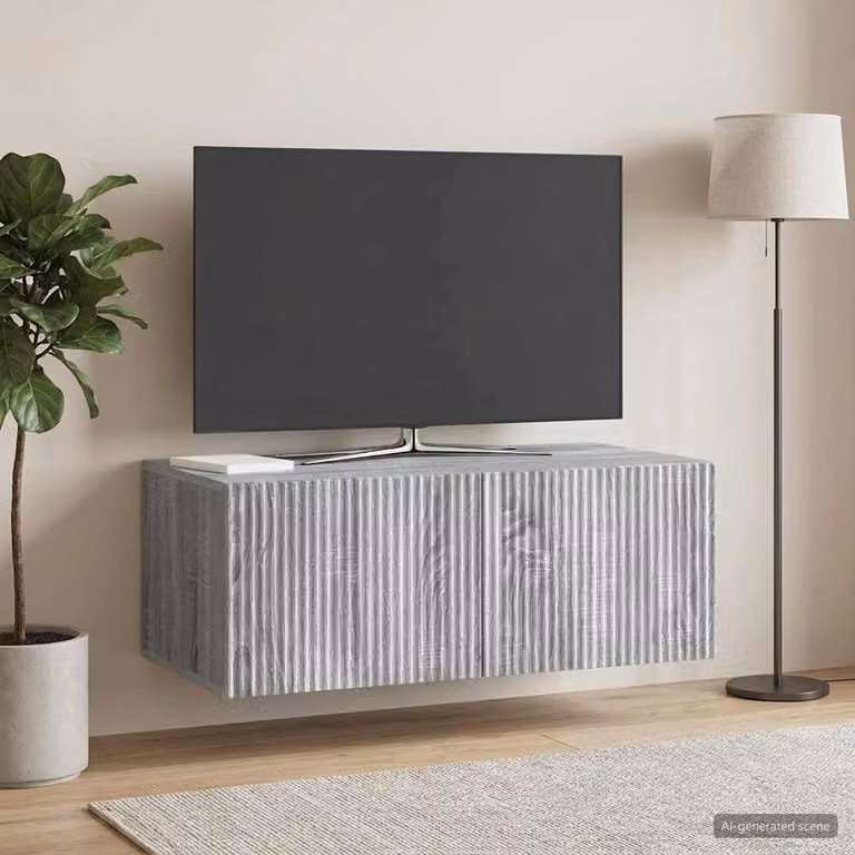 vidaXL Mobile Porta TV da Muro Moderno Grigio, L 78,5 cm x P 41 cm x H 30 cm
