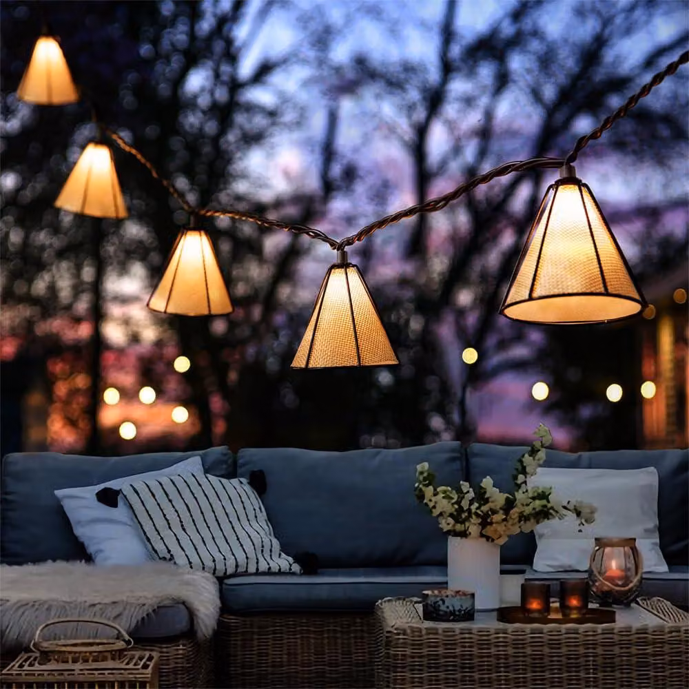 Catena luminosa solare, 10 lampadine, 1,8 metri, luce bianco caldo, grado di protezione IP44, per uso esterno
