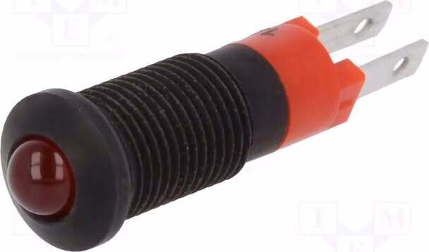 1 x Indicatore luminoso: LED, apertura: Ø 8,2 mm, convesso, 12÷14 VDC, grado di protezione IP40, metallo, modello SMRD08012, LED