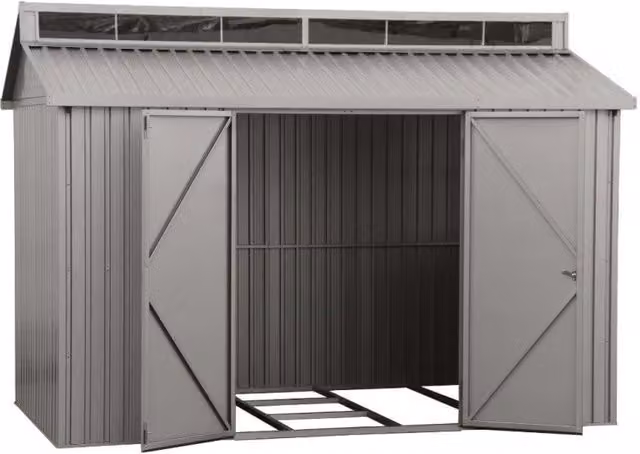 Casetta in alluminio Duramax colore grigio con doppia porta e finestra L/P/H: 323 x 182 x 230,5 cm