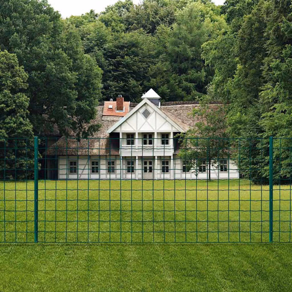 Set Recinzione Euro vidaXL in Acciaio Rivestito in PVC Verde L: 20 m, H: 1,2 m