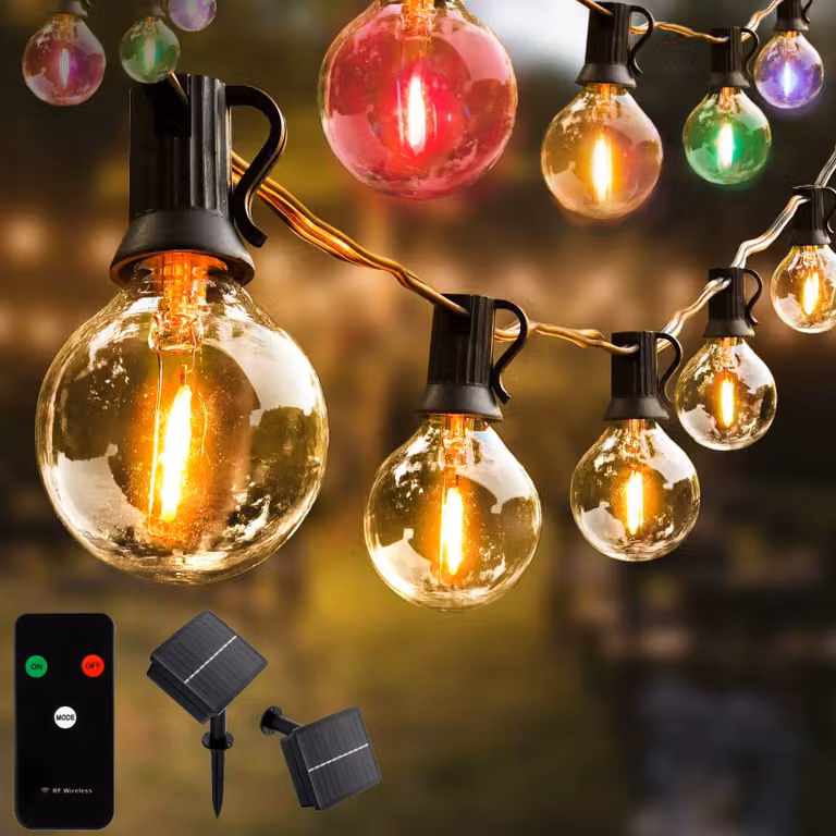 LUMILED luci solari da esterno 20x LED RGB 10,5 M luci solari da giardino catena solare luce solare luce da esterno luce da giardino KUGEL IP44 lampadine multicolore cambio colore