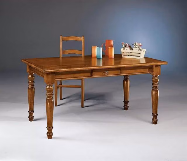 Tavolo fisso in legno massello arte povera l.160 p.85 h.78 - Mobili 2G