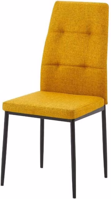 Sedia da pranzo Adara in tessuto senape set 4 pezzi