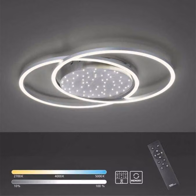 LED, plafoniera, stelle, Kelvin, FB, acciaio inox, 48W-2840lm, 2700-5000K, dimmerabile