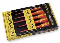 Set di 5 cacciaviti isolati Mundial 1000V colore rosso 0094010