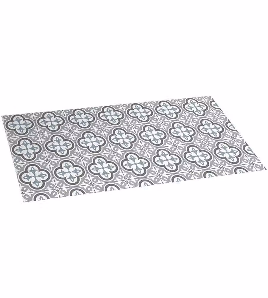 Tappeto in vinile imbottito Estores Collection Croma color tortora con motivo mosaico, lavabile, L: 50 cm x P: 110 cm