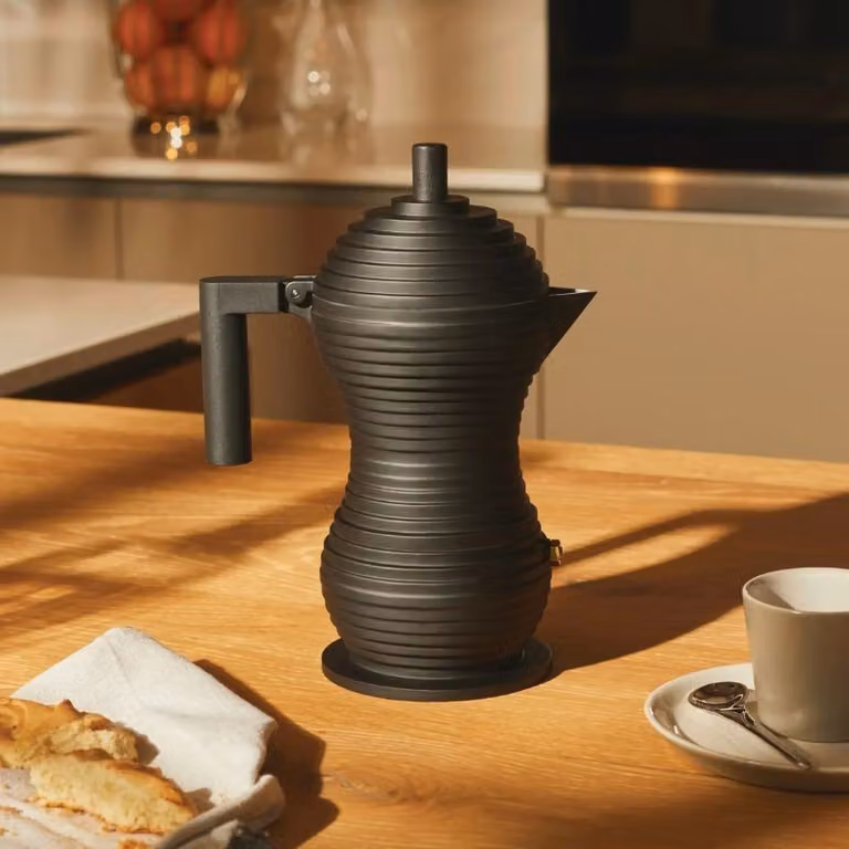 Caffettiera Espresso Pulcina Alessi Nera