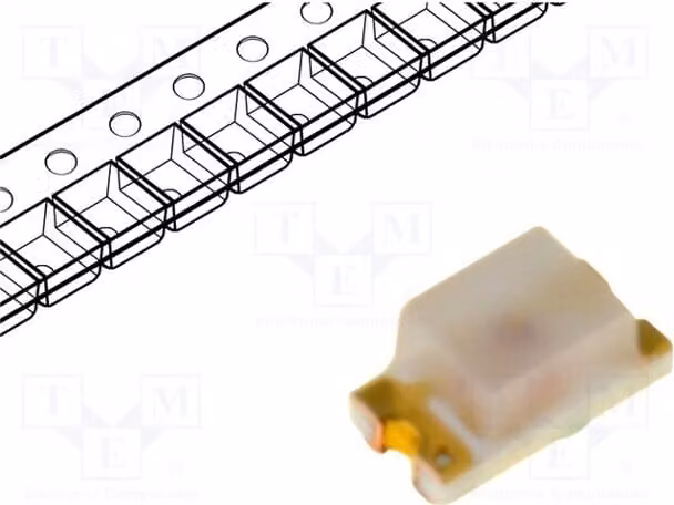 5 LED 0603, 2,8÷10 mcd, 2,1÷2,6 V, SMD, angolo di emissione 170°, colore rosso, dimensioni 1,6 x 0,8 x 0,8 mm, corrente 20 mA, modello S-C190, diodi LED