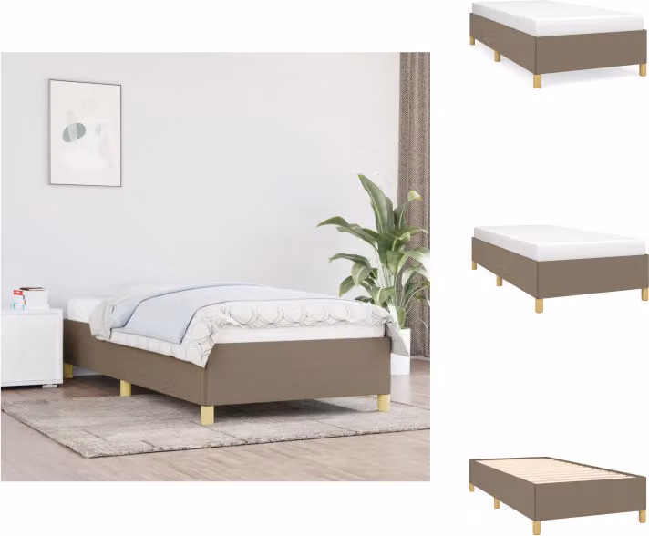 vidaXL Struttura letto in tessuto taupe 90x200 cm - Letti e strutture letto