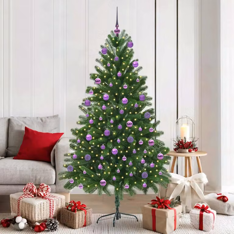 vidaXL Albero di Natale con 300 LED con supporto Verde 180 cm PE