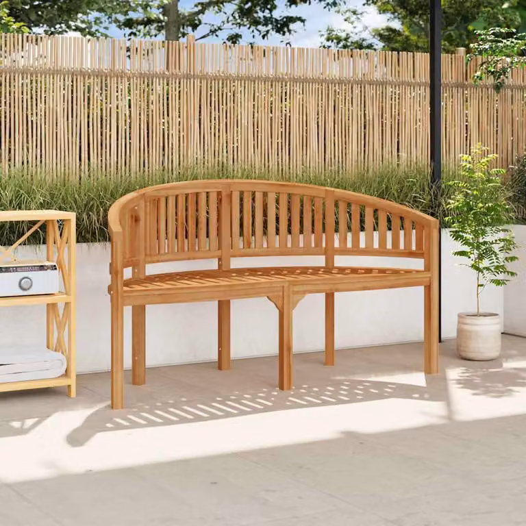 vidaXL Panchina a Banana in Legno di Teak Marrone L: 151 cm