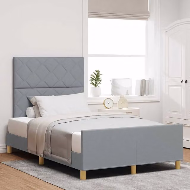 Struttura del letto imbottita vidaXL in tessuto grigio L: 120 cm, P: 200 cm – 1