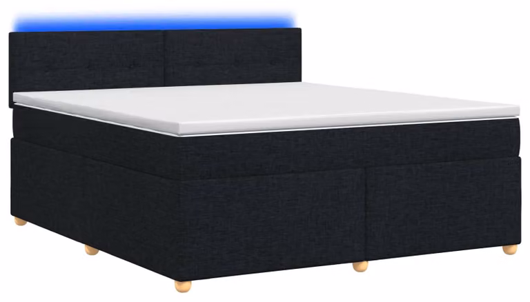 Letto a molle con materasso nero 160 x 200 cm in tessuto