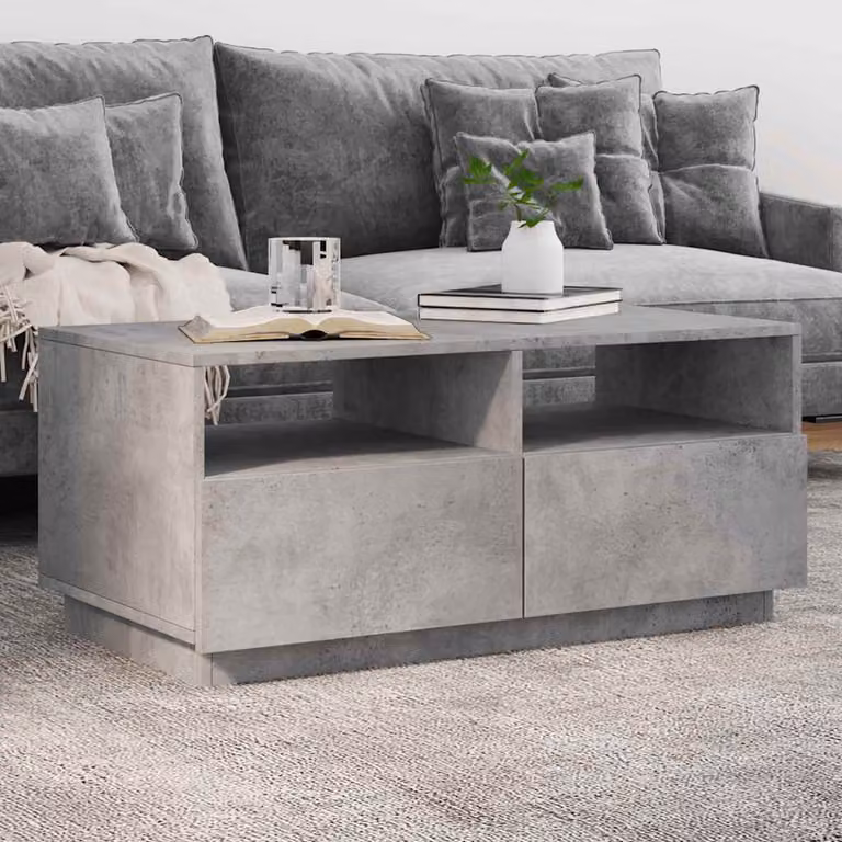 vidaXL Tavolino da Soggiorno Moderno in MDF Grigio, L 90 x P 49 x H 40 cm