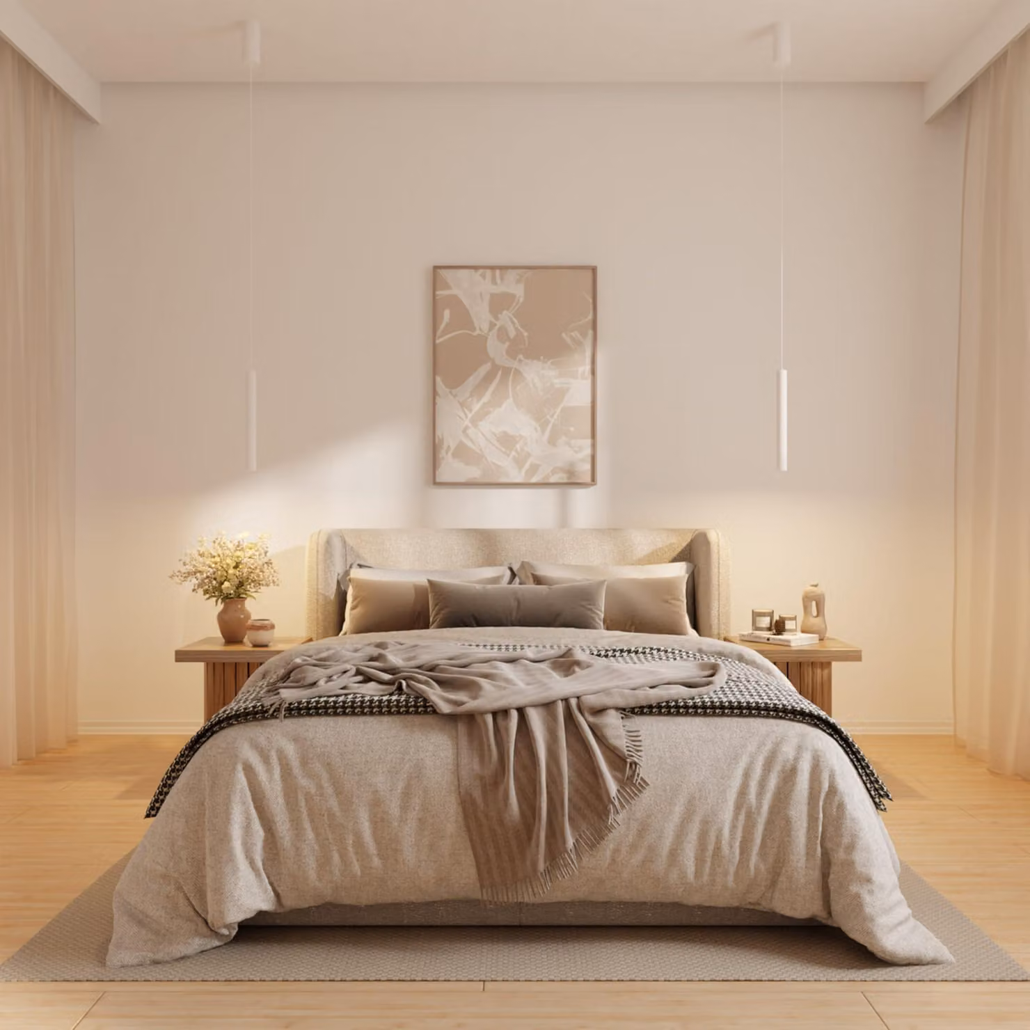 LUMIÈRE Design Lampada a Sospensione 'Hovaro' 1 Luce LED dimmerabile Lampadario Bianco