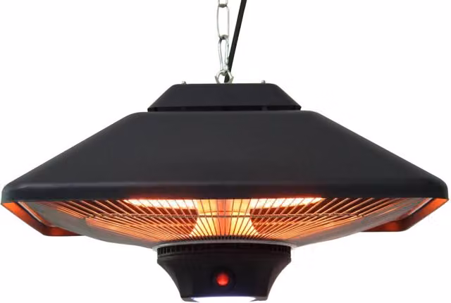Stufa a infrarossi Xylo da 2000W con telecomando, display LED e 2 livelli di potenza, colore nero – 1