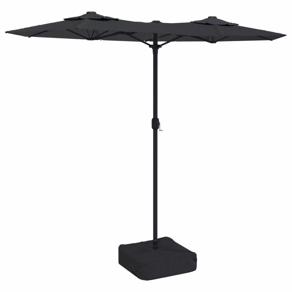 Ombrellone a Doppia Testa con LED Antracite 316x145 cm